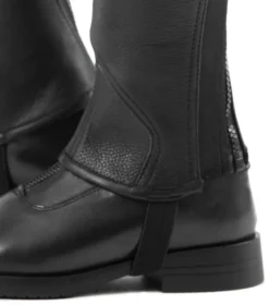 Premier Equine Loros Junior Leather Half Chaps Black 12 Premier Equine Loros Junior Leather Half Chaps Black -Equestrian Supply Store Loros Kids Leather Half Chaps Black 5