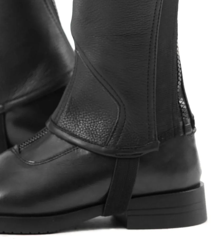 Premier Equine Loros Junior Leather Half Chaps Black 7 Premier Equine Loros Junior Leather Half Chaps Black - Image 5