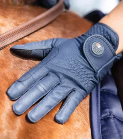Premier Equine Lucca Junior Riding Gloves Navy -Equestrian Supply Store Lucca Kids Riding Gloves Navy 2