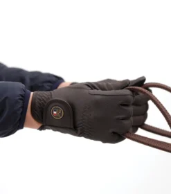 Premier Equine Lucca Junior Riding Gloves Brown -Equestrian Supply Store Lucca Riding Gloves Brown 3