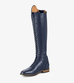 Premier Equine Maurizia Ladies Lace Front Tall Leather Riding Boots Navy -Equestrian Supply Store Maurizia Ladies Long Leather Riding Boots Navy 5