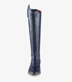 Premier Equine Maurizia Ladies Lace Front Tall Leather Riding Boots Navy -Equestrian Supply Store Maurizia Ladies Long Leather Riding Boots Navy 6