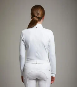 Premier Equine Odessa Girls Riding Shirt White -Equestrian Supply Store Odessa Kids Competition Shirt White 2