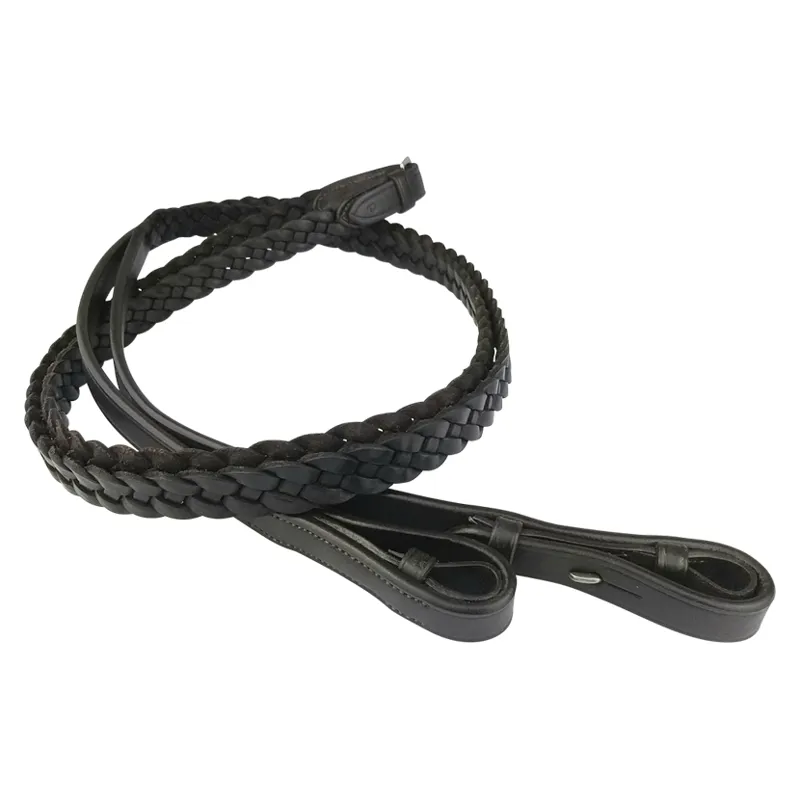 EcoRider Plaited Reins - Brown 3 EcoRider Plaited Reins - Brown