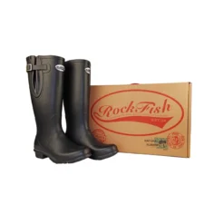 Rockfish Classic Adjustable Calf Tall Matt Wellington - Black -Equestrian Supply Store PR 20060 Rockfish Mens Classic Adjustable Calf Tall Matt Wellington 01