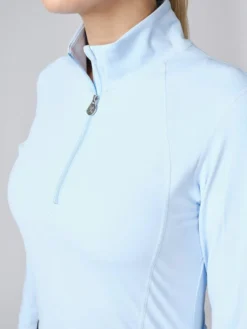 PS Of Sweden Wivianne Half Zip Base Layer Clear Sky 8 PS Of Sweden Wivianne Half Zip Base Layer Clear Sky -Equestrian Supply Store PS of Sweden Wivianne Long Sleeve Half Zip Base Layer Clear Sky 4