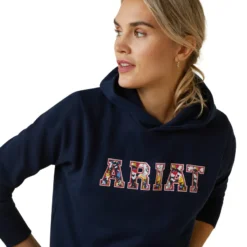 Ariat Women's 3D Logo 2.0 Hoodie Navy/Red -Equestrian Supply Store S23 WMS ENGL 10043320 detail01