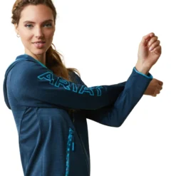Ariat Women's Byron Full Zip Hoodie Deep Petroleum 11 Ariat Women's Byron Full Zip Hoodie Deep Petroleum -Equestrian Supply Store S23 WMS ENGL 10043439 detail02