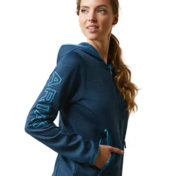 Ariat Women's Byron Full Zip Hoodie Deep Petroleum 12 Ariat Women's Byron Full Zip Hoodie Deep Petroleum -Equestrian Supply Store S23 WMS ENGL 10043439 detail03