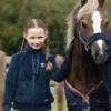Premier Equine Sasso Girls Teddy Fleece Riding Jacket Navy