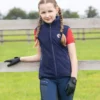 Premier Equine Sellia Girls Fleece Riding Gilet Navy