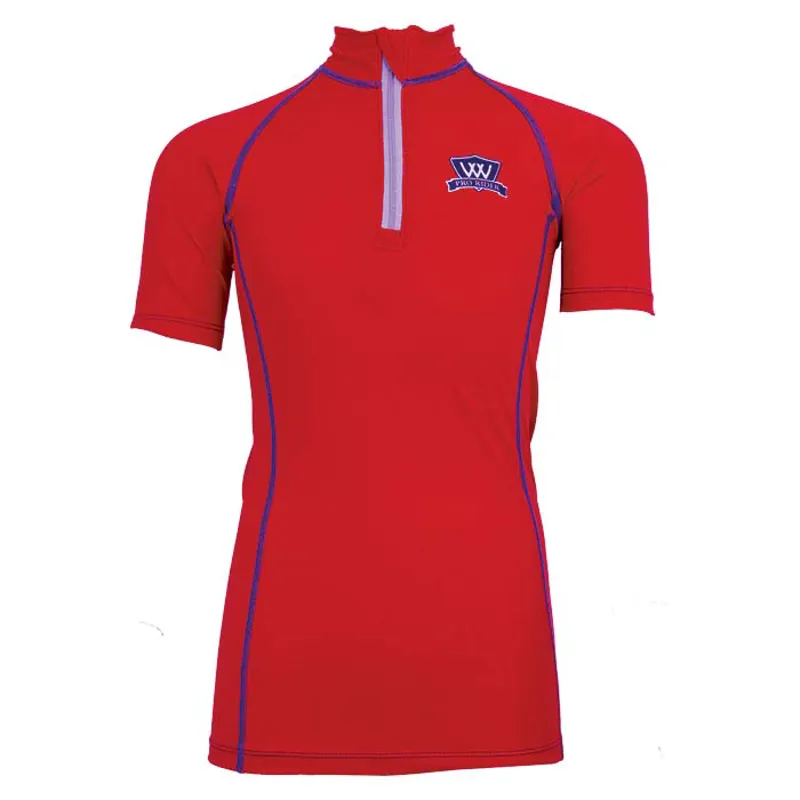 Woof Wear Young Rider Short Sleeve Riding Shirt - Royal Red 3 Woof Wear Young Rider Short Sleeve Riding Shirt - Royal Red