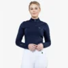 Premier Equine Arclos Ladies Technical Long Sleeve Riding Top Navy -Equestrian Supply Store arclos ladies technical long sleeved riding top navy