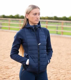 Premier Equine Arion Ladies Riding Jacket With Hood Navy