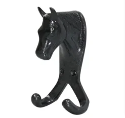 Perry Equestrian Horse Head Double Stable/Wall Hook In Black