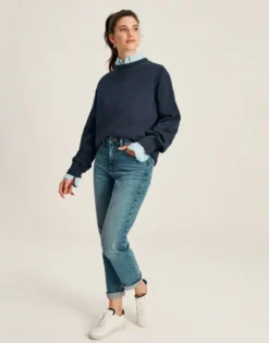 Joules Women's Amina Crew Neck Sweatshirt - French Navy -Equestrian Supply Store cdn.joules 106