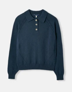 Joules Women's Mia Collared Pointelle Jumper - French Navy -Equestrian Supply Store cdn.joules 146
