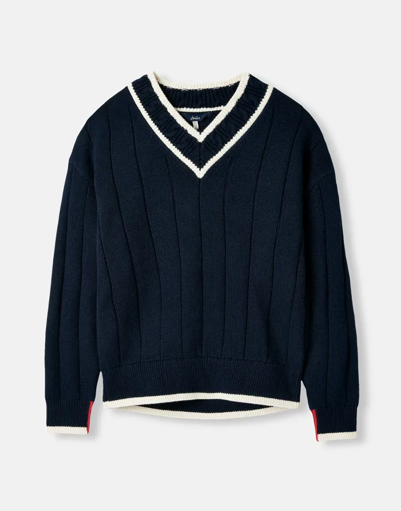 Joules Women's Dawson V-Neck Cricket Jumper - Navy Crème 9 Joules Women's Dawson V-Neck Cricket Jumper - Navy Crème - Image 7
