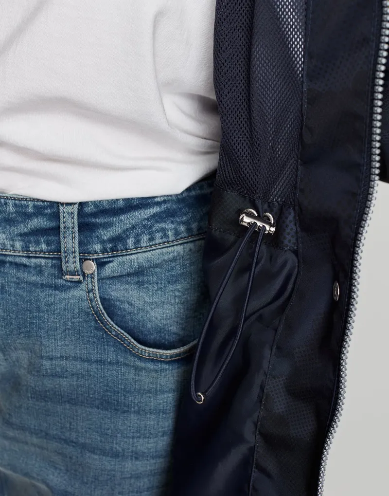 Joules Tenby Packaway Raincoat - French Navy Camo 5 Joules Tenby Packaway Raincoat - French Navy Camo - Image 3