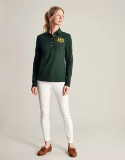 Joules Women's Ashley Long Sleeved Polo - Green -Equestrian Supply Store cdn.joules 212