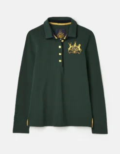 Joules Women's Ashley Long Sleeved Polo - Green -Equestrian Supply Store cdn.joules 213