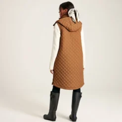 Joules Women's Chatsworth Longline Quilted Gilet - Rust -Equestrian Supply Store chatham gilet rust 1