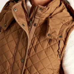 Joules Women's Chatsworth Longline Quilted Gilet - Rust -Equestrian Supply Store chatham gilet rust 6