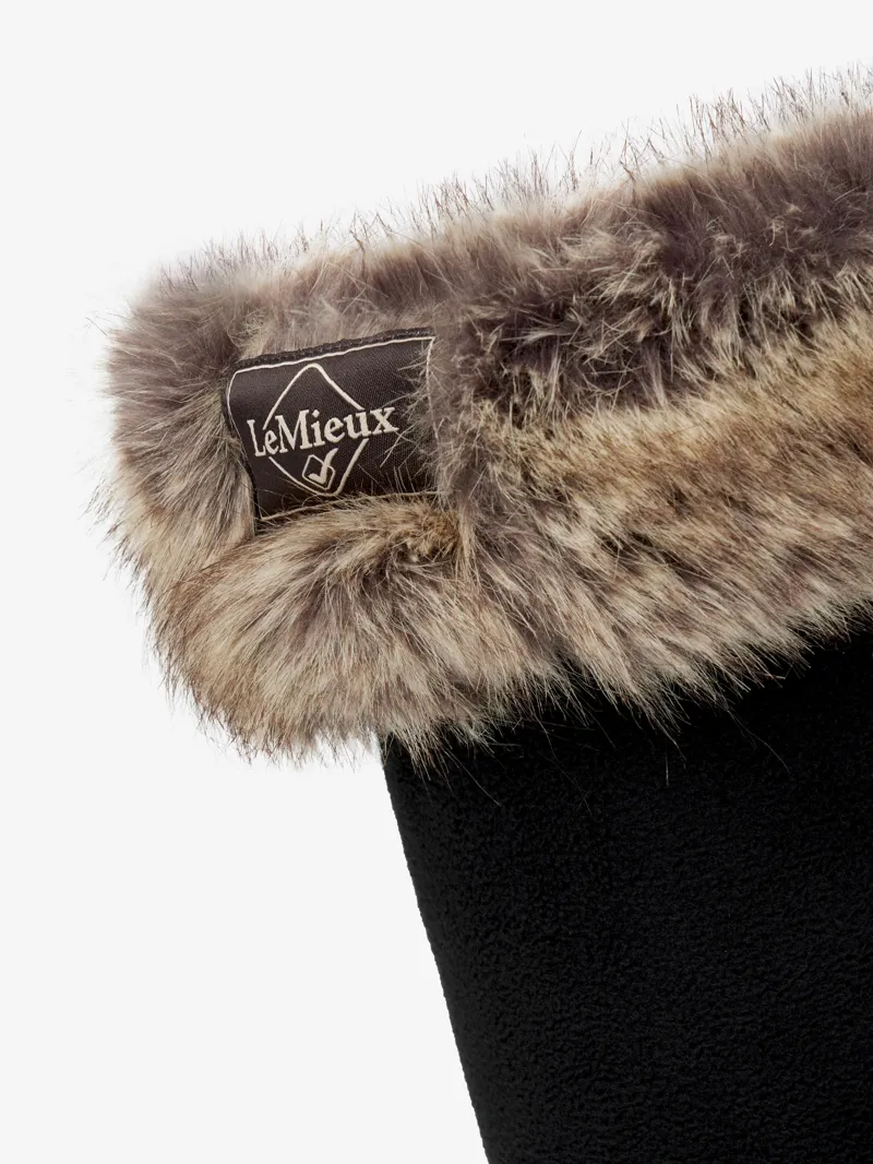LeMieux Wellington Boot Sock Faux Fur Black 4 LeMieux Wellington Boot Sock Faux Fur Black - Image 2