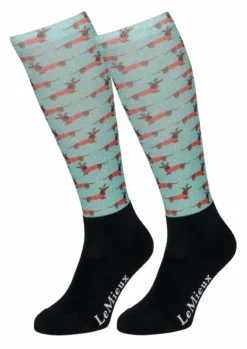 LeMieux Footsie Socks Christmas Daschunds
