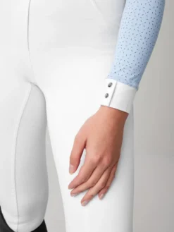 LeMieux Olivia Long Sleeve Show Shirt Mist -Equestrian Supply Store lm showshirts hr 41