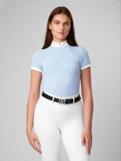 LeMieux Olivia Short Sleeve Show Shirt Mist 9 LeMieux Olivia Short Sleeve Show Shirt Mist -Equestrian Supply Store lm showshirts hr 70