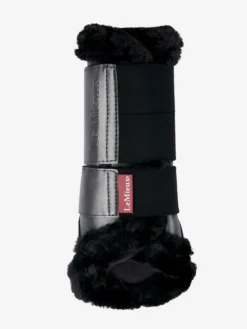 LeMieux Fleece Edged Mesh Brushing Boots Twilight Grey -Equestrian Supply Store lm steelbrush fleeceedge brushingboot grey lr