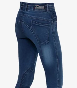 Premier Equine Mini Roxy Girl's Denim Riding Breeches -Equestrian Supply Store mini roxy girls denim riding breeches denim