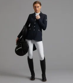 Premier Equine Nera Ladies Competition Jacket - Navy -Equestrian Supply Store nera competition jacket navy 2