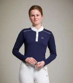 Premier Equine Odessa Girls Riding Shirt Navy