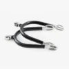 Premier Equine Rubber Covered Roller Ball Spurs Black/Silver 1 Premier Equine Rubber Covered Roller Ball Spurs Black/Silver -Equestrian Supply Store rubber covered roller ball spurs black silver