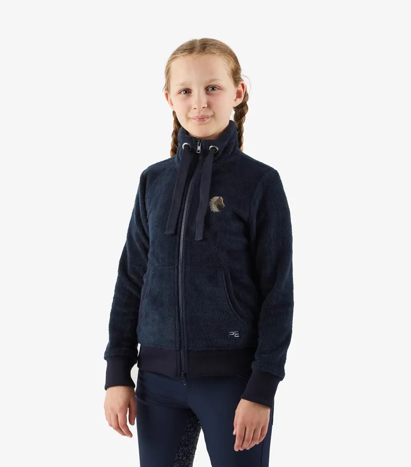 Premier Equine Sasso Girls Teddy Fleece Riding Jacket Navy 4 Premier Equine Sasso Girls Teddy Fleece Riding Jacket Navy - Image 2