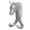 Perry Equestrian Horse Head Double Stable/Wall Hook In Silver